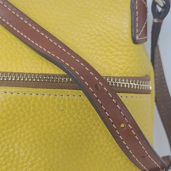 Dooney & Burke | Mustard Yellow Pebble Grain Small Zipper Crossbody Bag - Picture 8 of 15